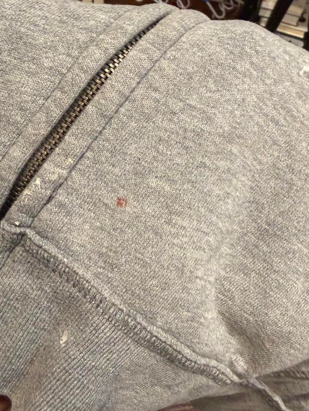 Y2K Aeropostale Logo Distressed Grey Zip Up Hoodie - Picture 5 of 6